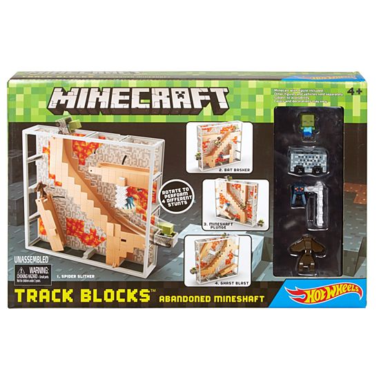 Minecraft Hot Wheels Coffret Piste Blocs et Mine Abandonnée