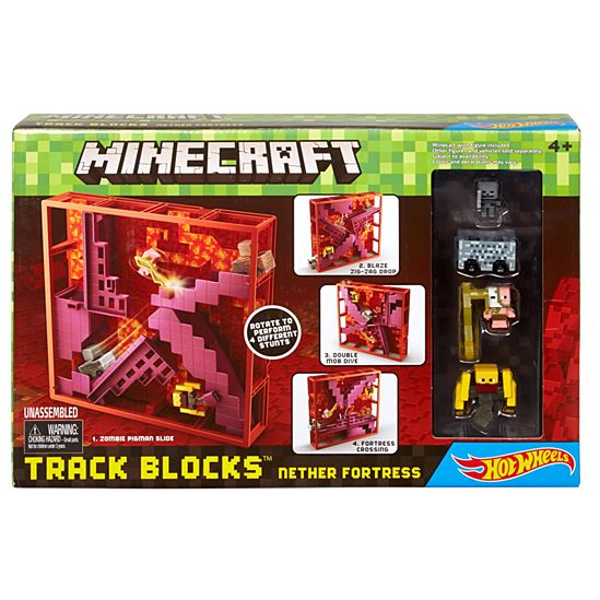 Ensemble de jeu Forteresse du Nether avec blocs de piste Hot Wheels Minecraft