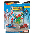 Hot Wheels Marvel Captain America contre Red Skull Coffret de 2 voitures miniatures avec mini-bande dessinée
