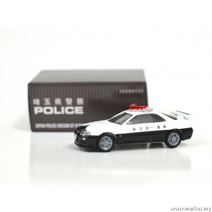 Tarmac Works X Greenlight 1/64 Nissan GTR R 34 Police japonaise